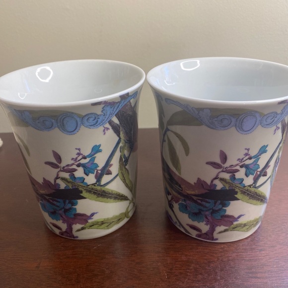 Pair of Mugs Adorned with Original Patina Vie artwork - Birds and Flowers - Picture 3 of 6
